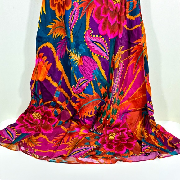 Farm Rio Vintage Wave Multicolor Floral Viscose Maxi Dress Small NWT Tropical - Picture 11 of 17